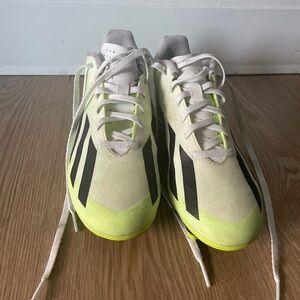 White and Neon Green Athletic Shoes